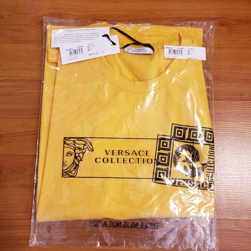 Versace Collection Men's Slim Fit Yellow T-Shirt - Picture 5 of 5